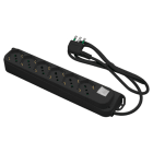 FANTON - Multipresa OMEGA 1,5m 3G1 spina S17, 6 prese P40, con interruttore, colore nero