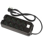 FANTON - Multipresa OMEGA 1,5m 3G1 spina S17, 4+4 prese P40, con interruttore, colore nero