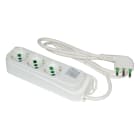 FANTON - Multipresa OMEGA 1,5m 3G1 spina S17, 3 prese P40, con interruttore, colore bianco