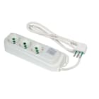 FANTON - Multipresa OMEGA 1,5m 3G0,75 spina S11, 3 prese P40, con interruttore di sovraccarico, colore bianco