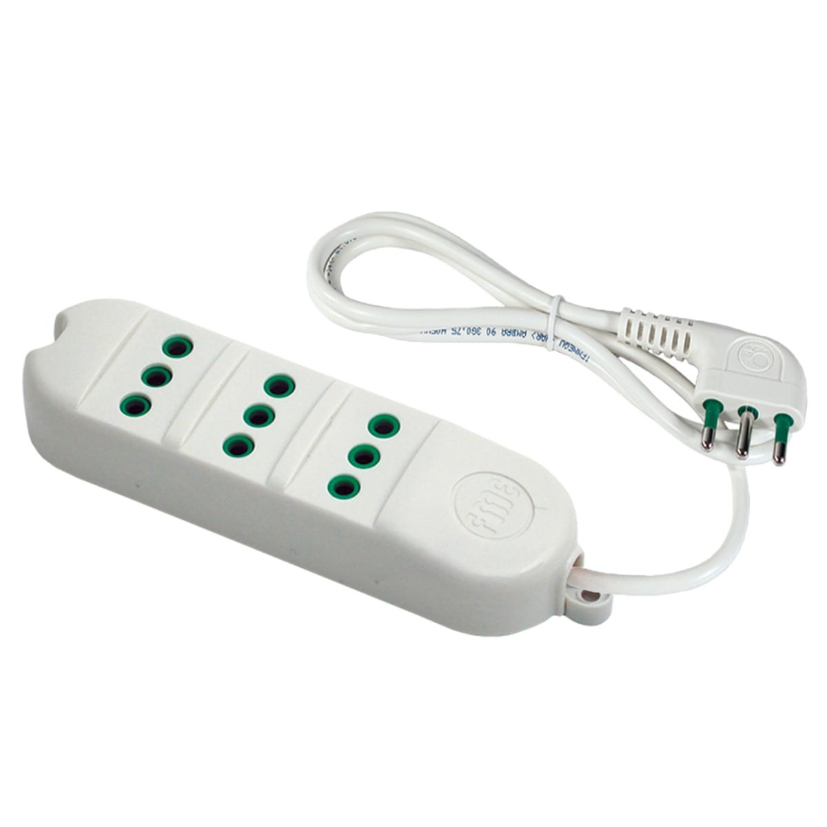FANTON - Multipresa FIDO 1,5m 3G0,75 spina S11, 3 prese P11, colore bianco 41000