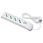 FANTON - Multipresa FIDO 1,5m 3G1 spina S31, 4 prese P40, con interruttore, colore bianco