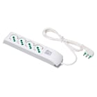 FANTON - Multipresa FIDO 3m 3G1 spina S17, 4 prese P40, con interruttore, colore bianco 4101003