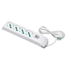 FANTON - Multipresa FIDO 1,5m 3G0,75 spina S11, 4 prese P40, con interruttore di sovraccarico, colore bianco