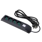 FANTON - Multipresa FIDO 3m 3G1 spina S31, 4 prese P40, con interruttore, colore nero