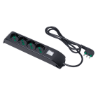 FANTON - Multipresa FIDO 3m 3G1 spina S17, 4 prese P40, con interruttore, colore nero 4101013