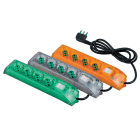 FANTON - Multipresa FIDO 1,5m 3G1 spina S17, 4 prese P40, con interruttore, colori assortiti