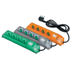 FANTON - Multipresa FIDO 1,5m 3G1 spina S17, 4 prese P40, con interruttore, colori assortiti