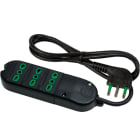 FANTON - Multipresa BIPASSO 1,5m 3G1 spina S17, 3 prese P17/11, colore nero