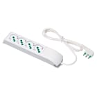 FANTON - Multipresa FIDO 1,5m 3G1 spina S17, 4 prese P40, colore bianco 410110