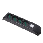 FANTON - Multipresa FIDO senza cavo, 4 prese P40, con interruttore, colore nero