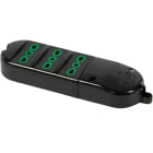FANTON - Multipresa BIPASSO senza cavo, 3 prese P17/11, colore nero