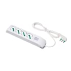 FANTON - Multipresa FIDO 1,5m 3G1 spina S17, 4 prese P40, con interruttore e protezione da sovratensioni, colore bianco