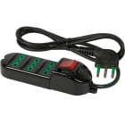 FANTON - Multipresa BIPASSO 1,5m 3G1 spina S17, 3 prese P17/11, con interruttore, colore nero 41015