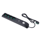 FANTON - Multipresa FIDO 1,5m 3G1 spina S17, 4 prese P40 + 2 USB-A+C, con interruttore, colore nero