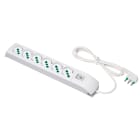 FANTON - Multipresa FIDO 1,5m 3G1 spina S17, 6 prese P40, con interruttore, colore bianco