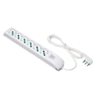 FANTON - Multipresa FIDO 5m 3G1 spina S17, 6 prese P40, con interruttore, colore bianco