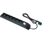 FANTON - Multipresa FIDO 1,5m 3G1 spina S17, 6 prese P40, con interruttore, colore nero 410201