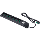 FANTON - Multipresa FIDO 1,5m 3G1 spina S17, 6 prese P40, con interruttore, colore nero