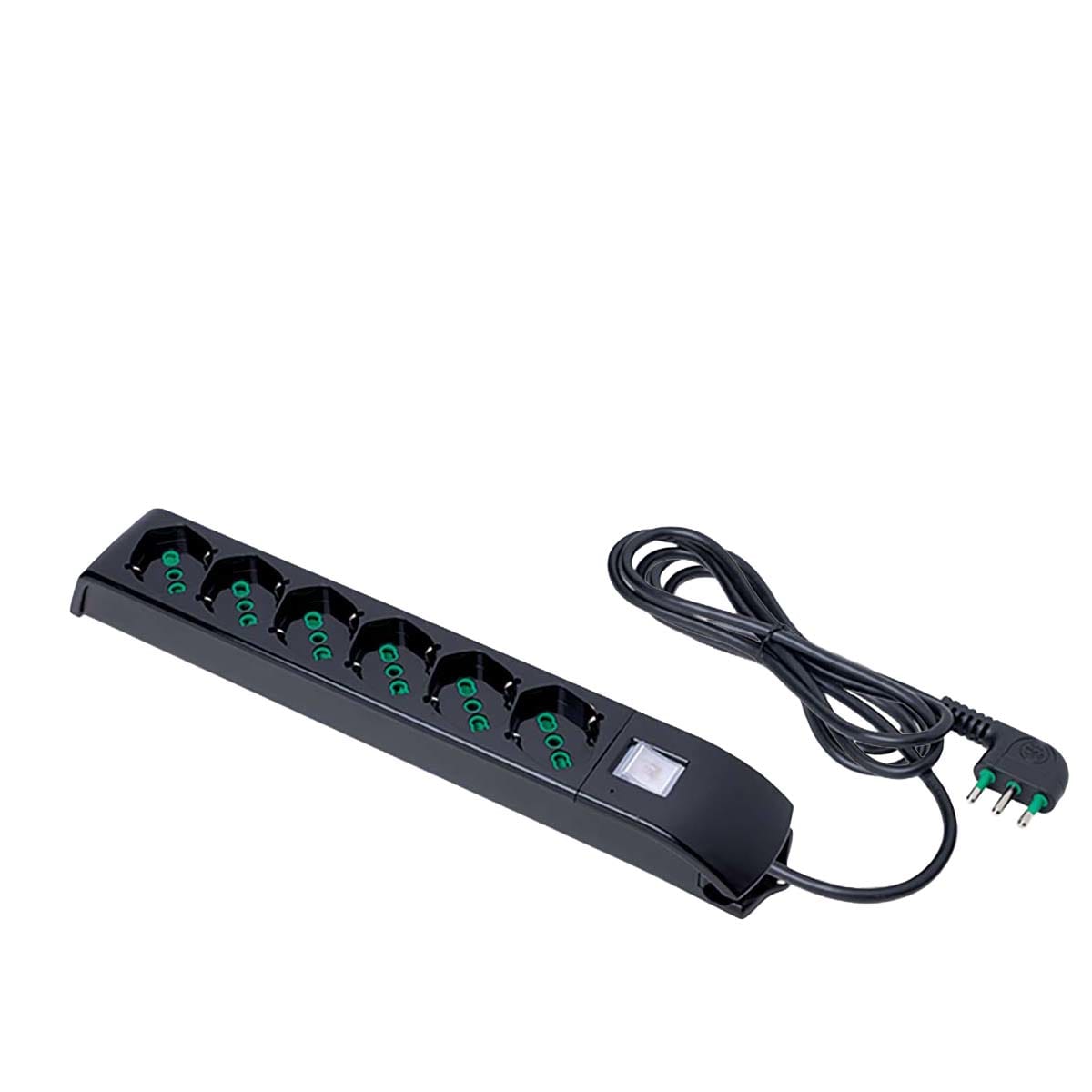 FANTON - Multipresa FIDO 5m 3G1 spina S17, 6 prese P40, con interruttore, colore nero 4102015