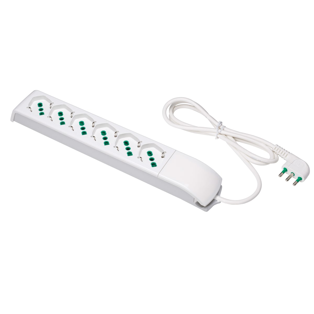 FANTON - Multipresa FIDO 1,5m 3G1 spina S17, 6 prese P40, colore bianco 410210