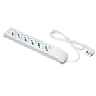 FANTON - Multipresa FIDO 1,5m 3G1 spina S17, 6 prese P40, colore bianco