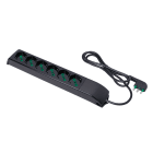 FANTON - Multipresa FIDO 1,5m 3G1 spina S17, 6 prese P40, colore nero 410211