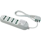FANTON - Multipresa BIPASSO 1,5m 3G1 spina S17, 4 prese P17/11, con interruttore, colore bianco