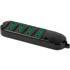 FANTON - Multipresa BIPASSO senza cavo, 4 prese P17/11, colore nero