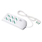 FANTON - Multipresa FIDO 1,5m 3G1 spina S17, 3+3 prese P40, con interruttore, colore bianco