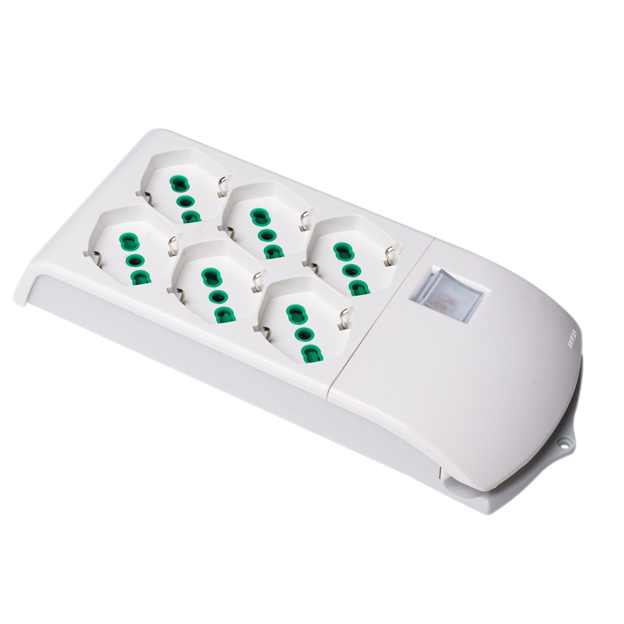 FANTON - Multipresa FIDO senza cavo, 3+3 prese P40, con interruttore, colore bianco 410320