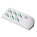 FANTON - Multipresa FIDO senza cavo, 3+3 prese P40, con interruttore, colore bianco 410320