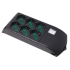 FANTON - Multipresa FIDO senza cavo, 3+3 prese P40, con interruttore, colore nero