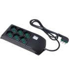 FANTON - Multipresa FIDO 1,5m 3G1 spina S17, 3+3 prese P40, con interruttore e protezione da sovratensioni, colore nero