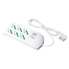 FANTON - Multipresa FIDO 1,5m 3G1 spina S17, 3+3 prese P40 + 2 USB-A+C, con interruttore, colore bianco