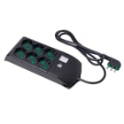 FANTON - Multipresa FIDO 1,5m 3G1 spina S17, 3+3 prese P40 + 2 USB-A+C, con interruttore, colore nero 410351