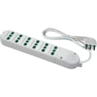 FANTON - Multipresa BIPASSO 1,5m 3G1 spina S17, 6 prese P17/11, colore bianco