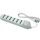 FANTON - Multipresa BIPASSO 1,5m 3G1 spina S17, 6 prese P17/11, con interruttore, colore bianco