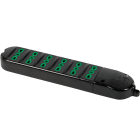 FANTON - Multipresa BIPASSO senza cavo, 6 prese P17/11, colore nero
