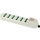 FANTON - Multipresa BIPASSO senza cavo, 6 prese P17/11, con interruttore, colore bianco