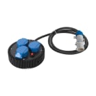 FANTON - Multipresa ROTONDA 2m 3G2,5 H07RN-F spina CEE 2P+T 16A 230V, 3 prese CEE 2P+T 16A 230V, con disgiuntore, colore nero