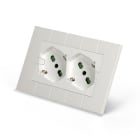 FANTON - Multipresa OPERA/LNW 2 prese P40, cablata per scatola 3 moduli, colore bianco 42100-59