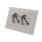 FANTON - Multipresa OPERA/LNW 2 prese P40, cablata per scatola 3 moduli, colore sabbia 42100-61