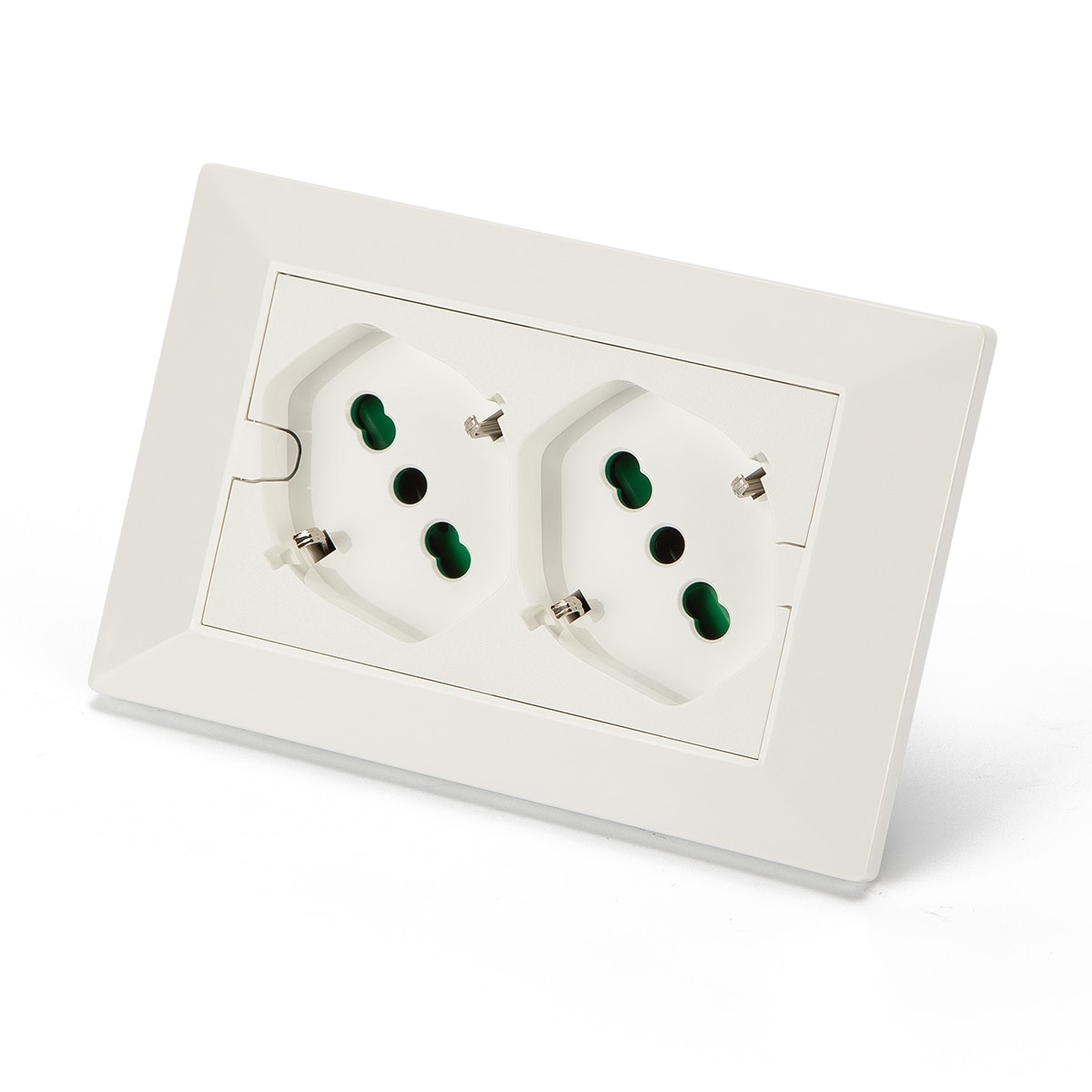 FANTON - Multipresa OPERA/PLA 2 prese P40, cablata per scatola 3 moduli, colore bianco