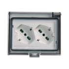 FANTON - Multipresa OPERA/PLA 2 prese P40, cablata per scatola 3 moduli, IP55, colore grigio 421021