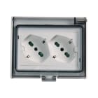 FANTON - Multipresa OPERA/PLA 2 prese P40, cablata per scatola 3 moduli, IP55, colore grigio