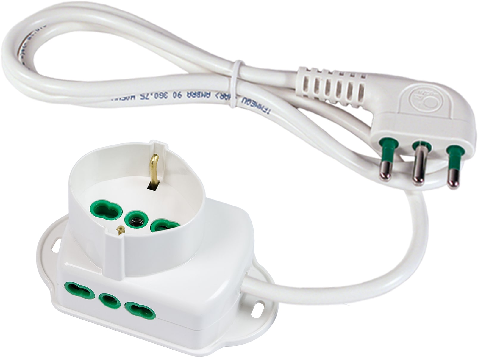 FANTON - Multipresa TRIAX 1,5m 3G1 spina S17, 1 presa P40 + 2 P17/11, colore bianco 42105