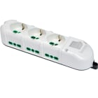 FANTON - Multipresa TRIAX senza cavo, 3 prese P40 + 6 P17/11, con interruttore, colore bianco