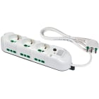 FANTON - Multipresa TRIAX 1,5m 3G1 spina S17, 3 prese P40 + 6 P17/11, con interruttore e protezione da sovratensioni, colore bianco