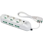 FANTON - Multipresa TRIAX 1,5m 3G1 spina S17, 3 prese P40 + 6 P17/11, con interruttore e protezione da sovratensioni, colore bianco 42128